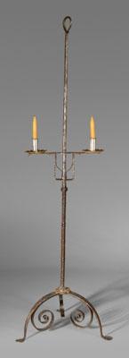 Miniature wrought iron candle stand,