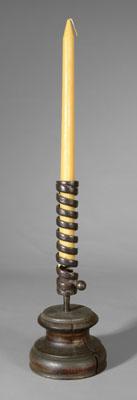 Adjustable wrought iron candlestick,