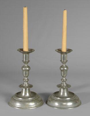 Pair English pewter candlesticks  94f67