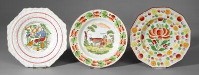 Three pearlware ABC plates one 94f88