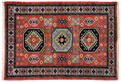 Kazak style Persian rug, three