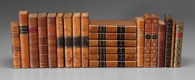 22 assorted leather-bound books: