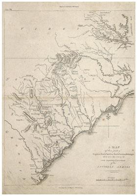 19th century map of the Southeast,