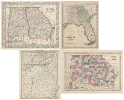 Four 19th century maps Southeast  94fd7