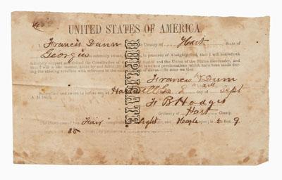 Civil War oath of allegiance, partially