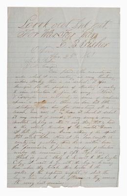 Georgia Civil War letter, hand written