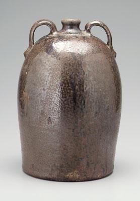 Stoneware jug, two strap handles,