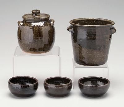 Five pieces Lanier Meaders pottery (1917-1998,