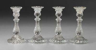 Four Baccarat candlesticks assembled a07fd