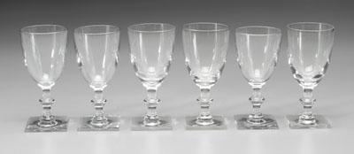 Set of six Hawkes goblets: inverted