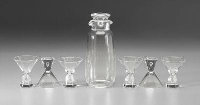 Steuben martini set: 10-1/4 in. decanter