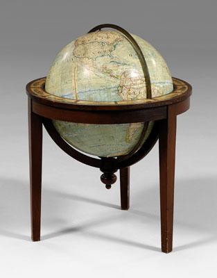 French terrestrial globe, turning and