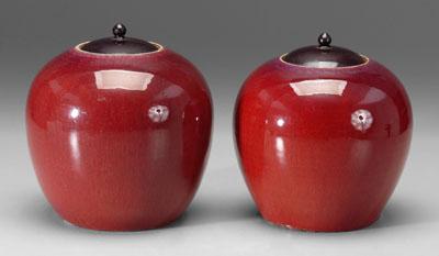 Two Chinese sang de boeuf jars  a0862