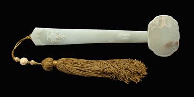 Chinese hardstone ruyi scepter,