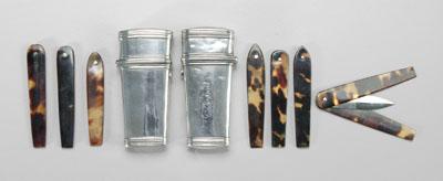 Two English silver lancets, unadorned