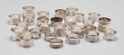 26 English silver napkin rings  a0912