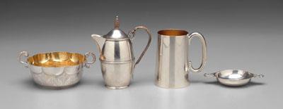 Four pieces English silver two handled a0916