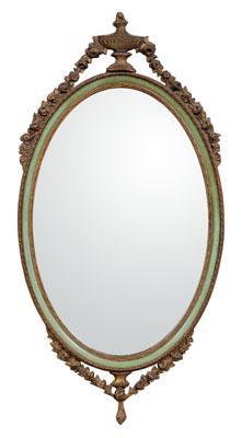 Adam style carved and painted mirror  a0945