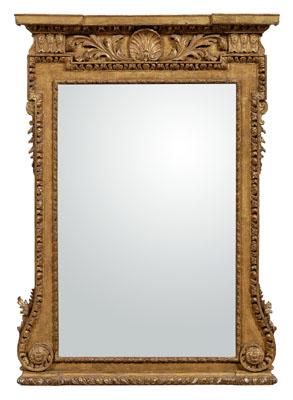 Gilt-framed mirror, frieze with