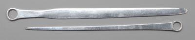 Two Bateman silver skewers, both