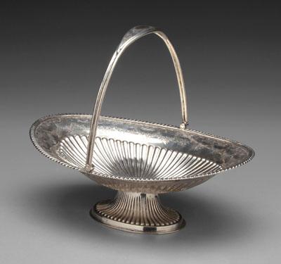 English silver basket oval with a0984