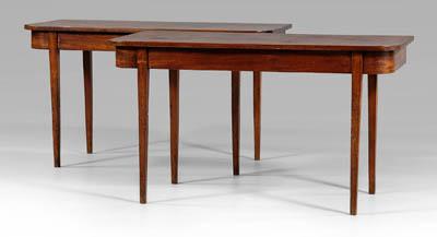 Pair Federal D-end dining tables: