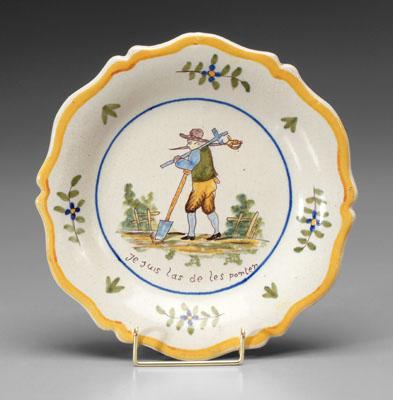 French faience bowl central scene a09ab