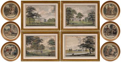 Ten framed hand colored engravings  a09be