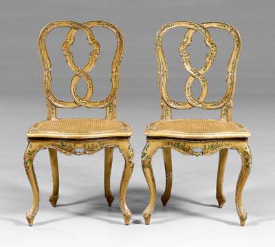 Pair Italian rococo style painted a09cb