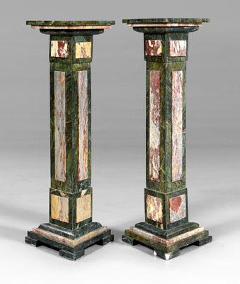 Pair marble veneered pedestals  a09d8