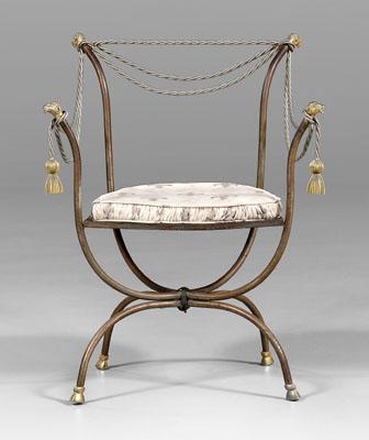 Directoire style armchair, iron,