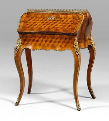 Louis XV style lady's desk, burlwood