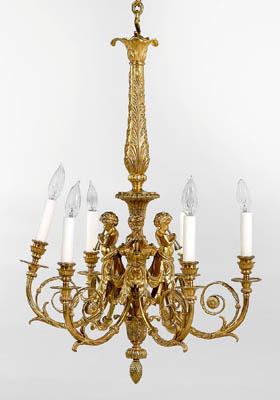 Louis XVI style gilt bronze chandelier,