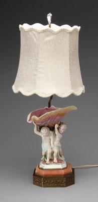 Ceramic lamp with putti and shell  a0a17