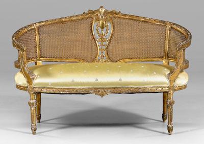 Louis XVI style loveseat carved a0a19