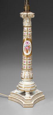 Ceramic column lamp, column with hand-painted