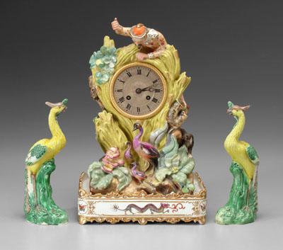 Clock with porcelain stand Asian a0a27