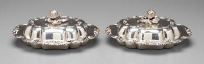 Two silver plated entr e dishes  a0700
