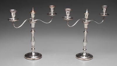 Pair Old Sheffield plate candelabra  a0708