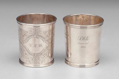 Two coin silver julep cups one a071a