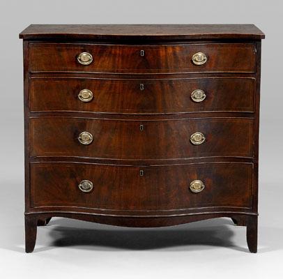 Fine Virginia serpentine chest,