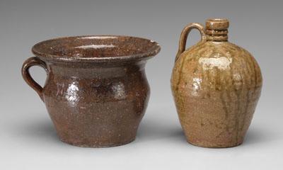 Catawba Valley, N.C. jug, chamber pot: