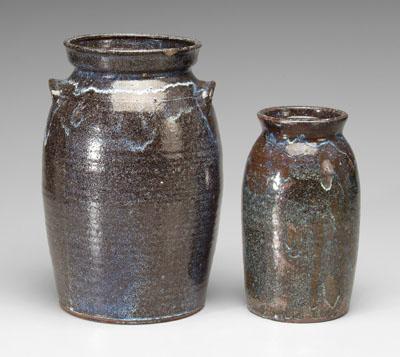 Two Catawba Valley stoneware jars: