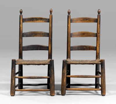 Pair Georgia ladder-back side chairs: