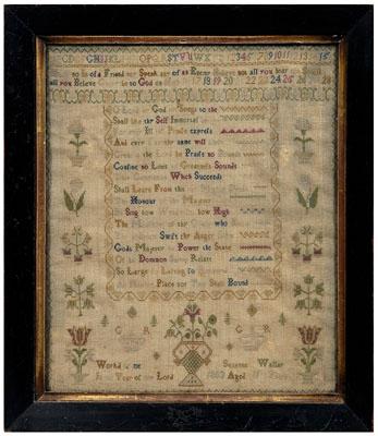 1803 religious verse needlework  a079d