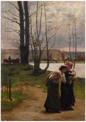 Painting after Lerolle, two women