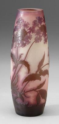 Galle cameo glass vase, lavender