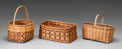 Three Cherokee baskets: river cane