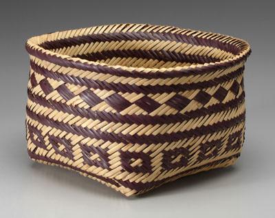 Double-woven river cane basket, double