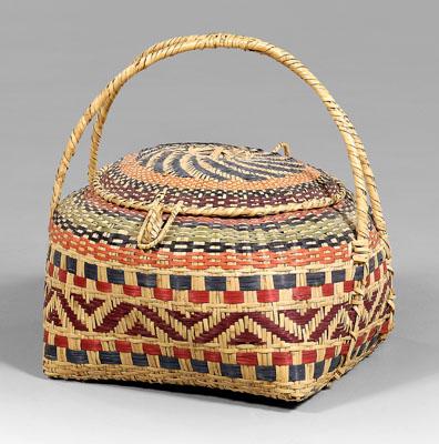 Monumental lidded Choctaw basket  a0a60